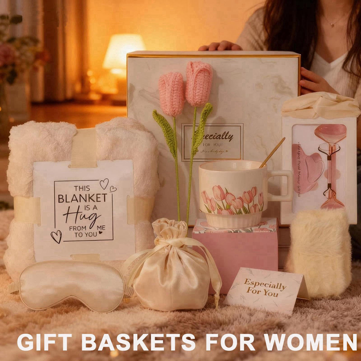 KCKLYY Birthday Gift Boxes for Women, Get Well Soon Gift Basket Gifts for Mom – close-up detail