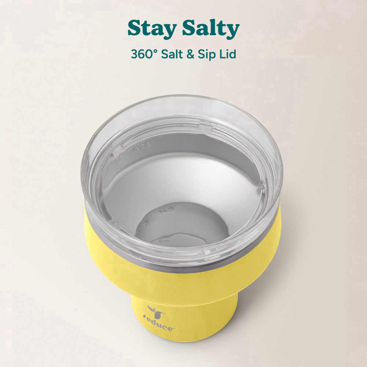 REDUCE Saltini 16oz Margarita Tumbler - Insulated Cocktail Glass with Lid – packaging and label