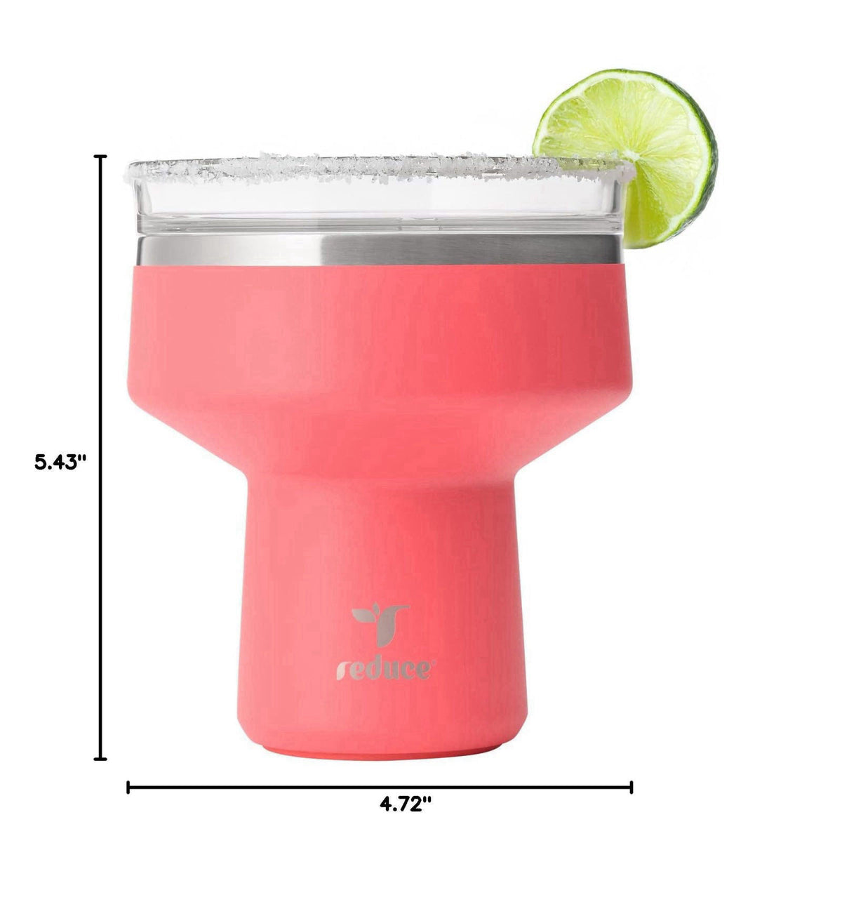REDUCE Saltini 16oz Margarita Tumbler - Insulated Cocktail Glass with Lid – close-up detail