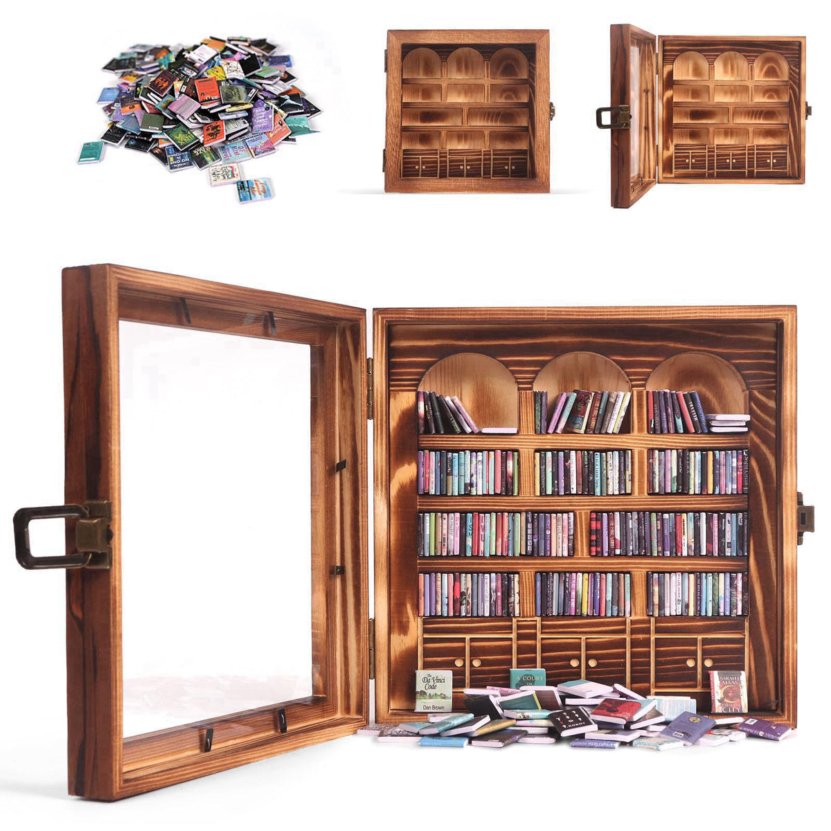 WifePro Anxiety Bookshelf – Mini Books Display for Stress Relief and Fun Decor, Perfect Decorative Miniature Library for