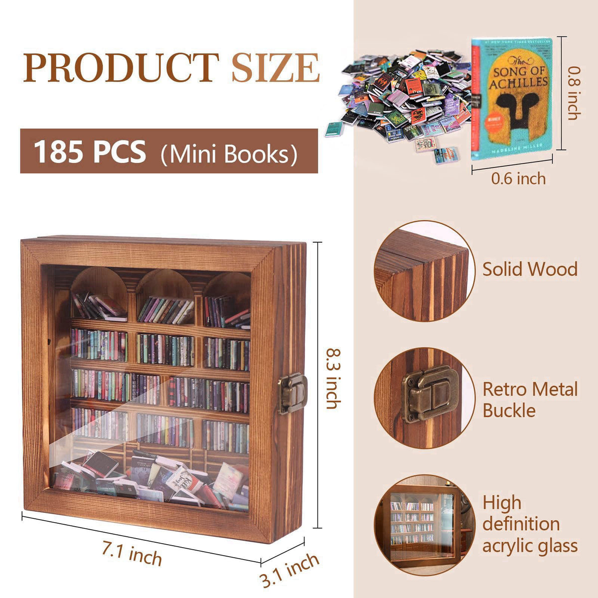 WifePro Anxiety Bookshelf – Mini Books Display for Stress Relief and Fun Decor, Perfect Decorative Miniature Library for