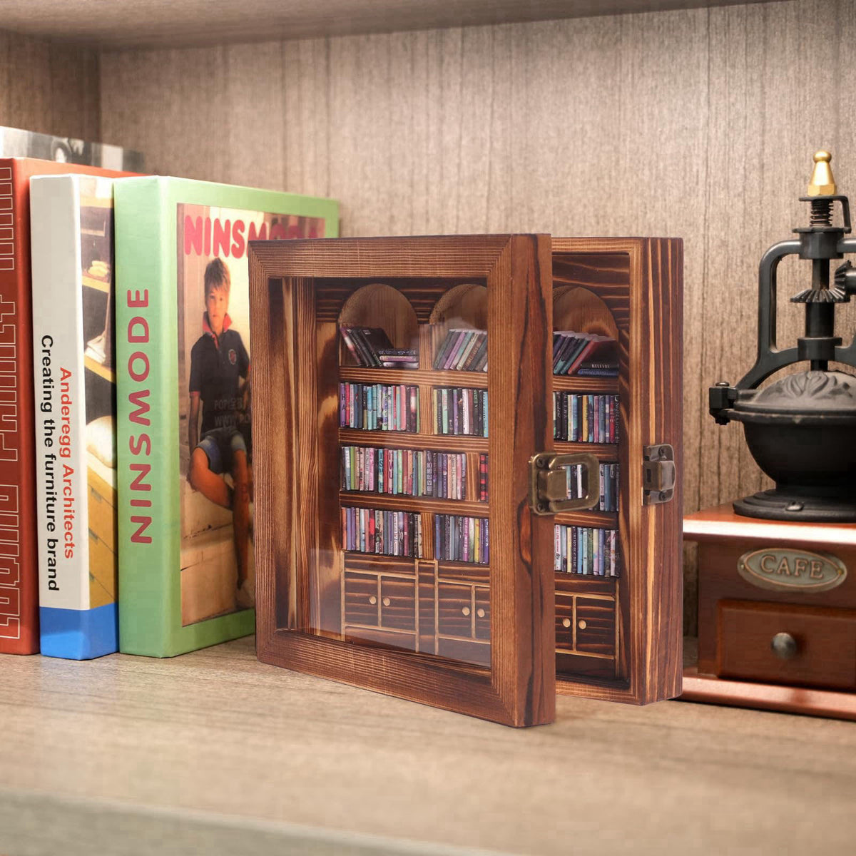 WifePro Anxiety Bookshelf – Mini Books Display for Stress Relief and Fun Decor, Perfect Decorative Miniature Library for