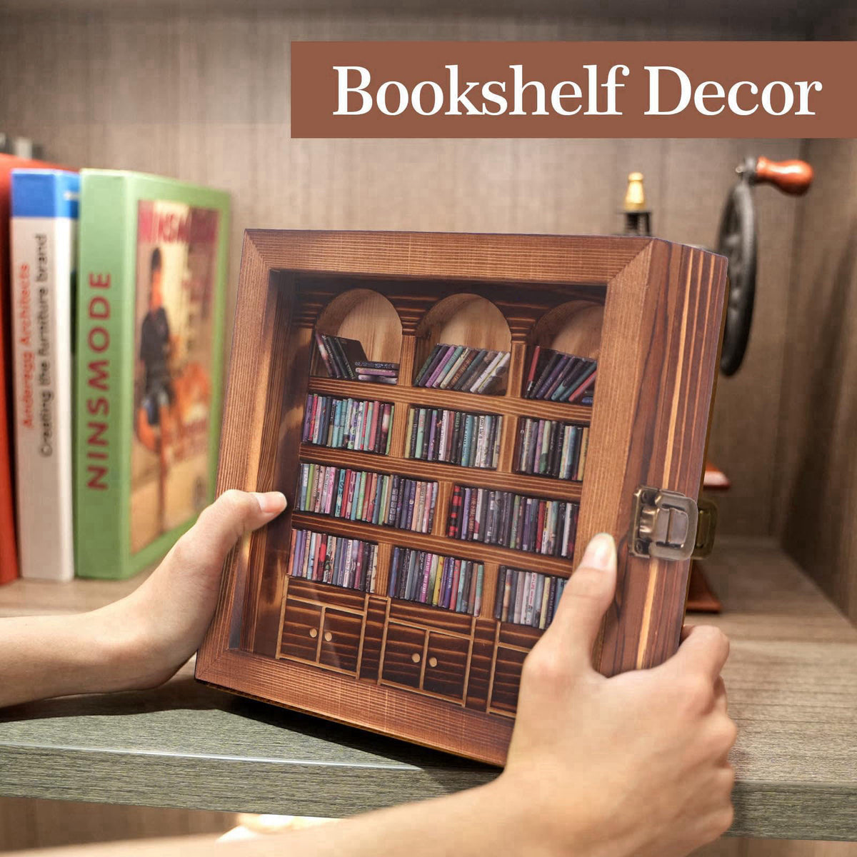 WifePro Anxiety Bookshelf – Mini Books Display for Stress Relief and Fun Decor, Perfect Decorative Miniature Library for