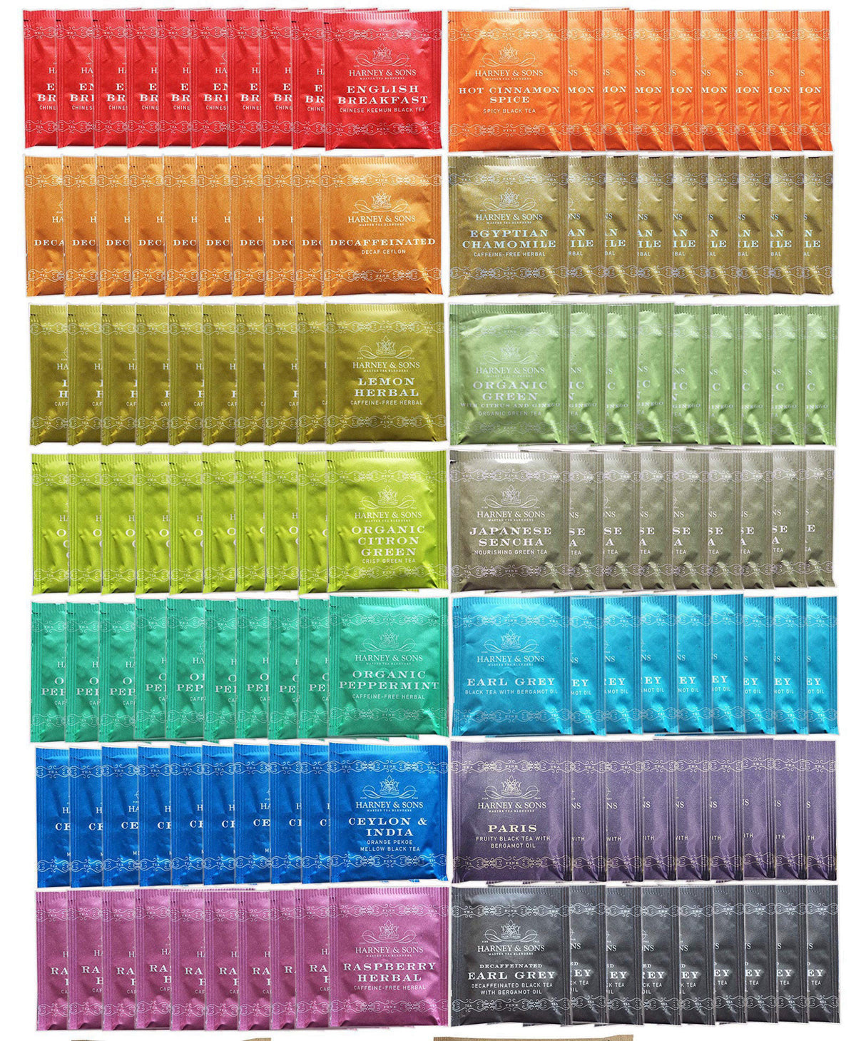 Harney & Sons Assorted Tea Bag Sampler 70 Count Bundle Great for Birthday, Hostess and Co-worker Gifts – close-up detail