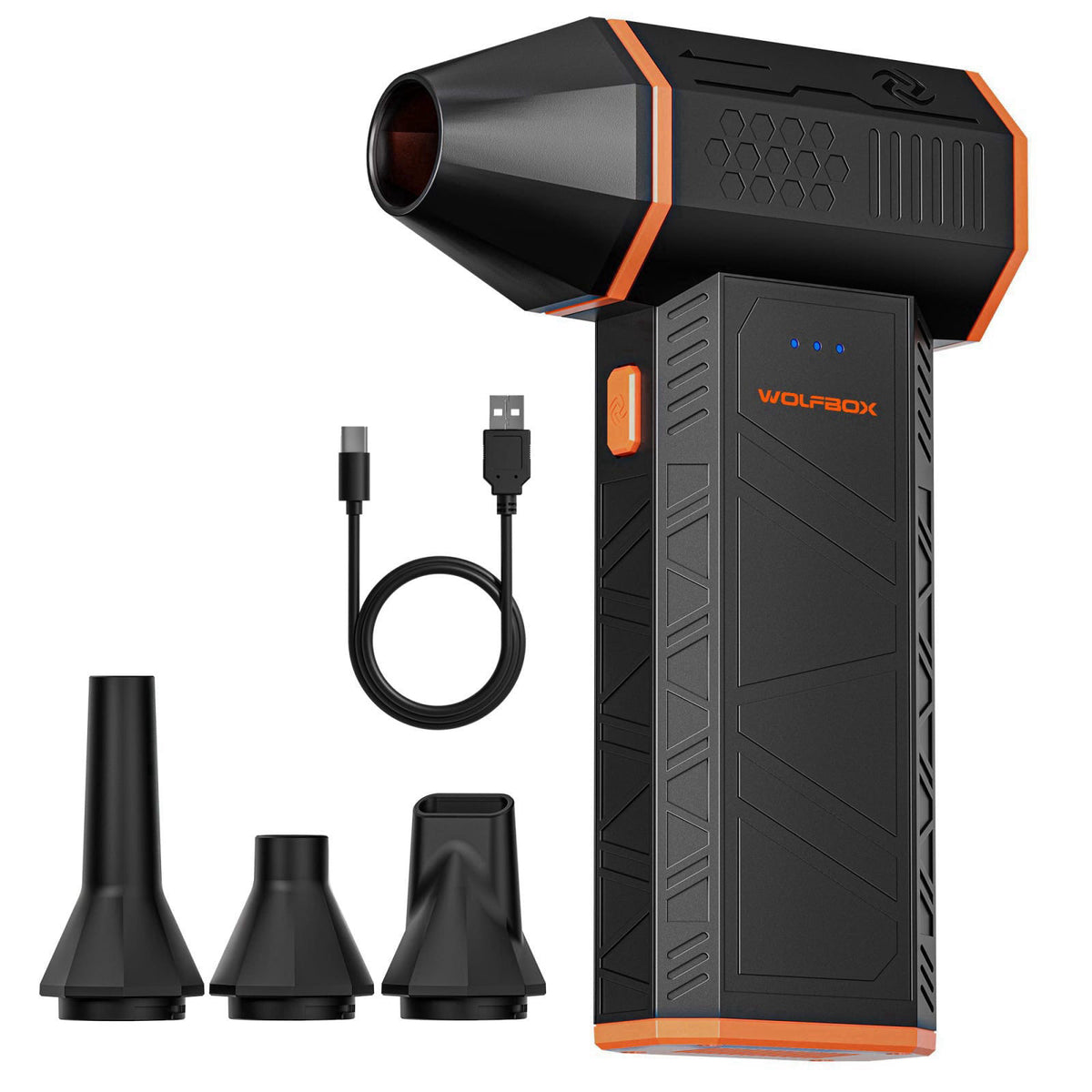 WOLFBOX MegaFlow 50 Compressed Air Duster, 110,000 RPM, 3-Gear Adjustable – product photo (Compressed Air Dusters)