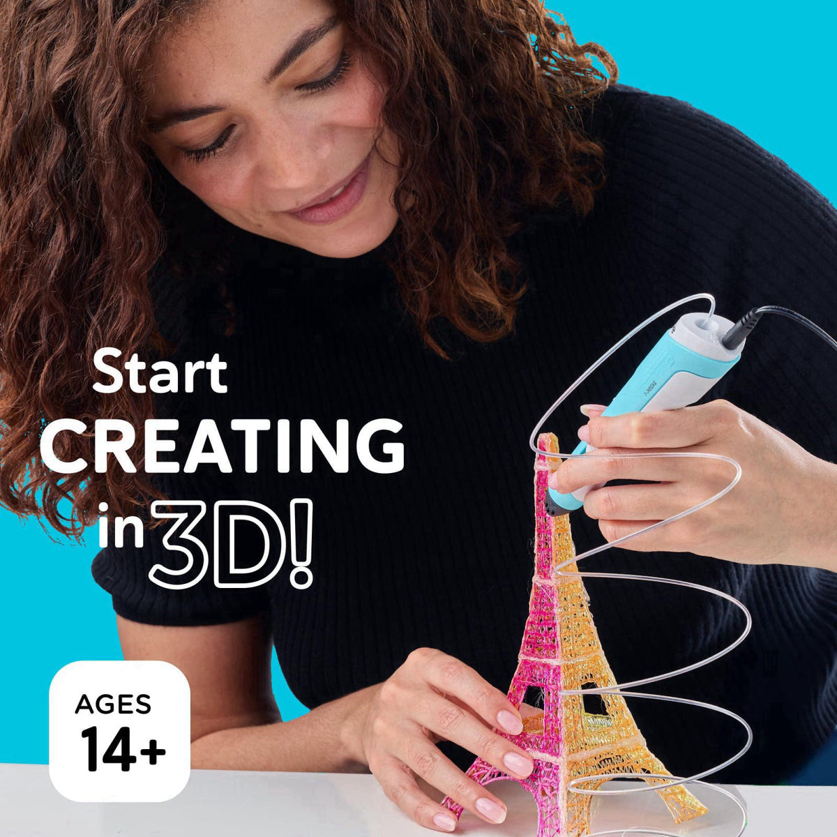 SCRIB3D P1 3D Printing Pen with Display - Includes 3D Pen, 3 Starter Colors of PLA Filament, Stencil Book + Project Guid