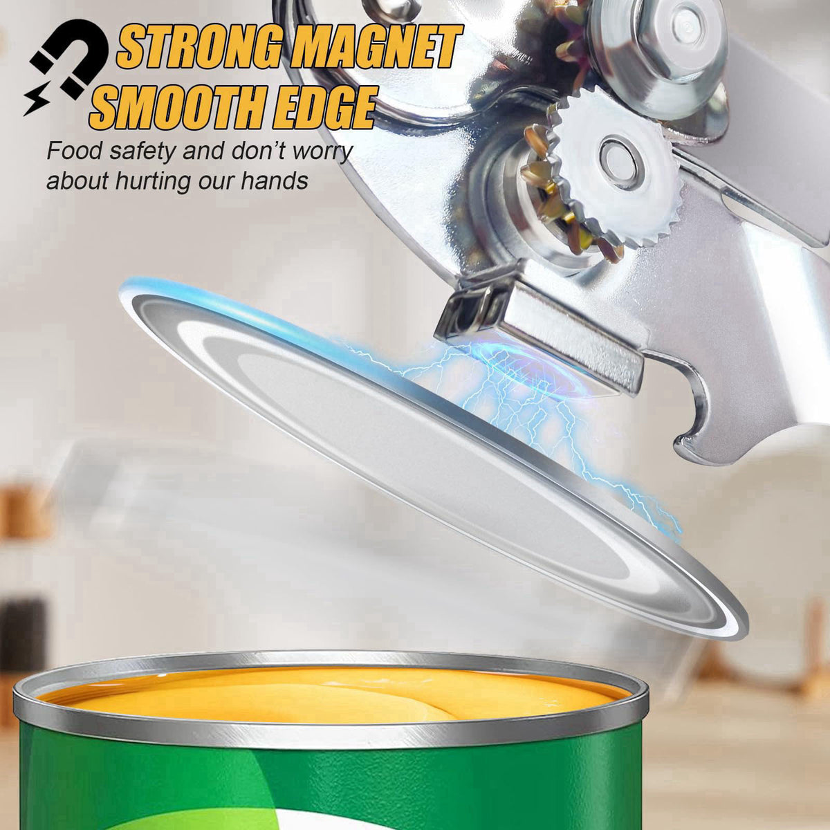 ICEKATI ICEKATl Commercial Can Opener Heavy Duty, Folding Hand Crank for Big Cans – packaging and label