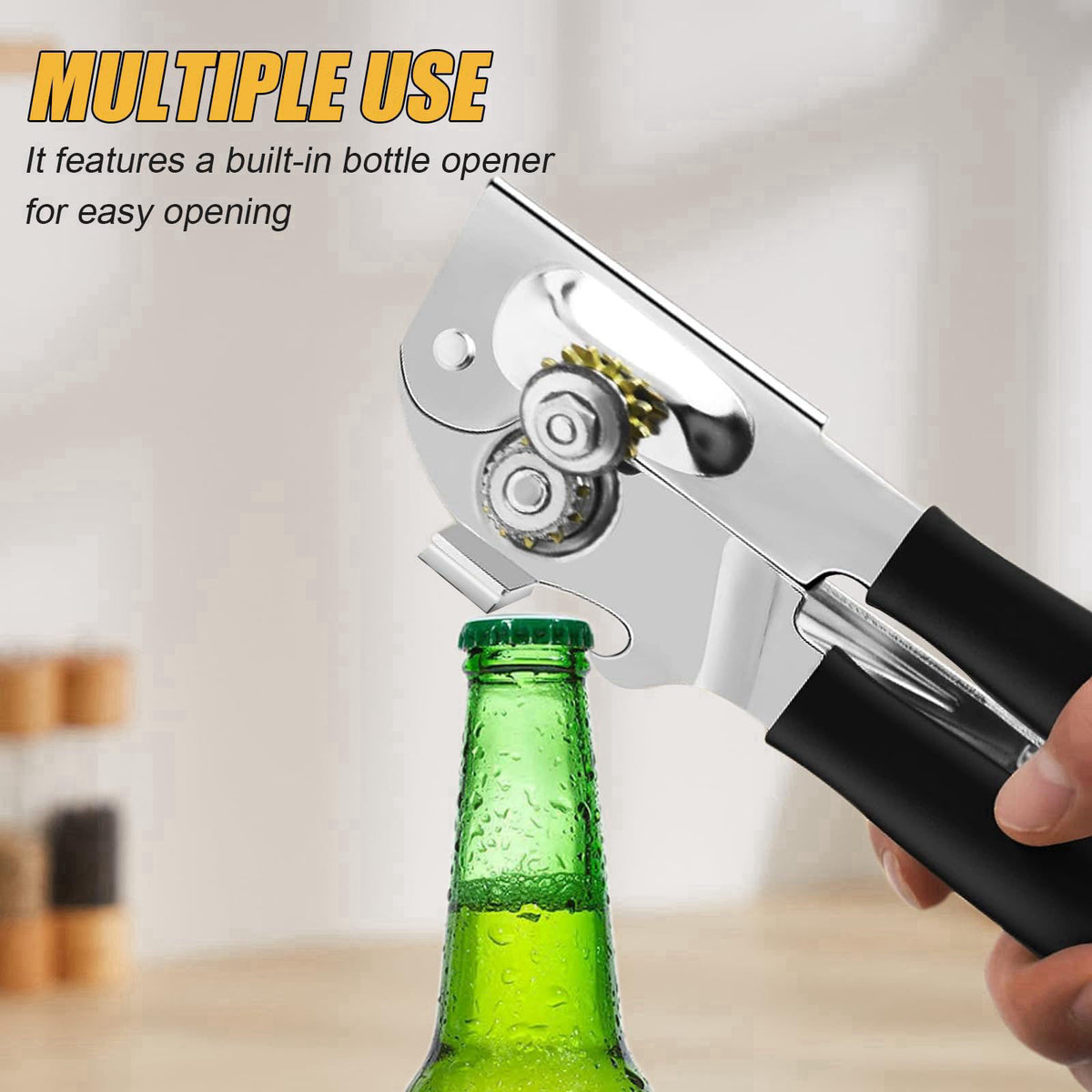 ICEKATI ICEKATl Commercial Can Opener Heavy Duty, Folding Hand Crank for Big Cans – full view, size Large