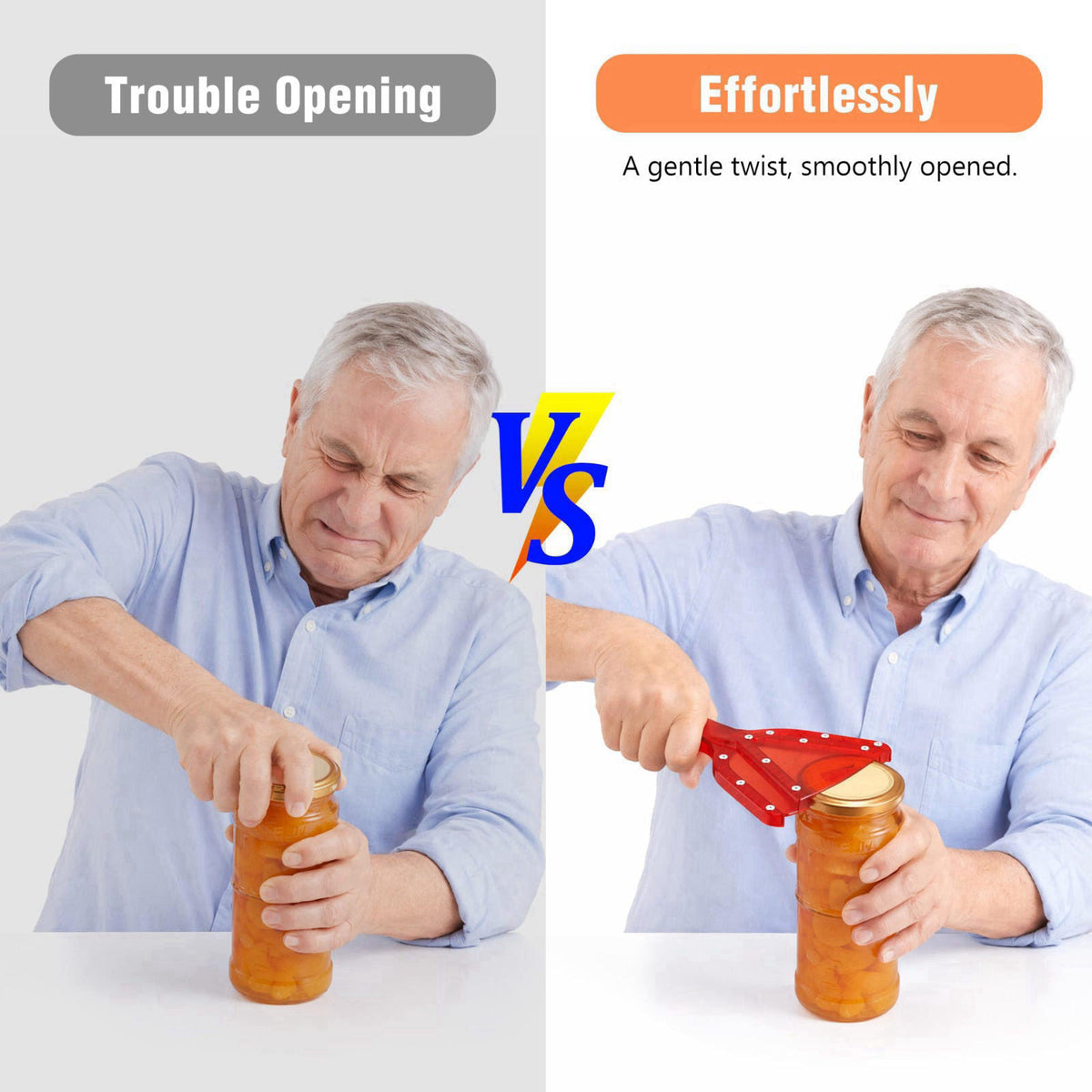 Uinxan Jar Opener, Ideal for Weak Hands & Seniors with Arthritis (Blue) – full view