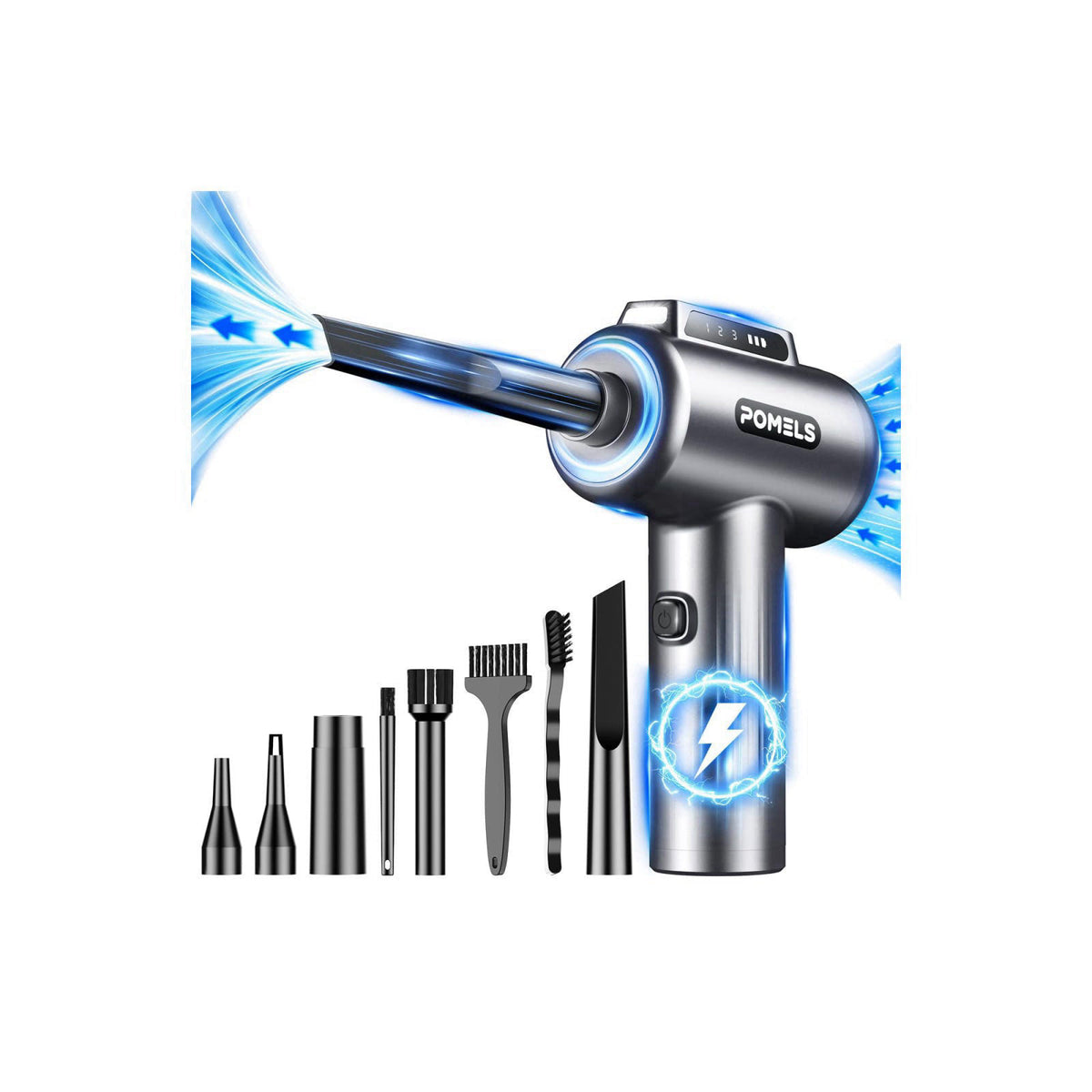 POMELS Compressed Air Duster, Electric Blower for PC, PS5, Car, Keyboard Cleaning