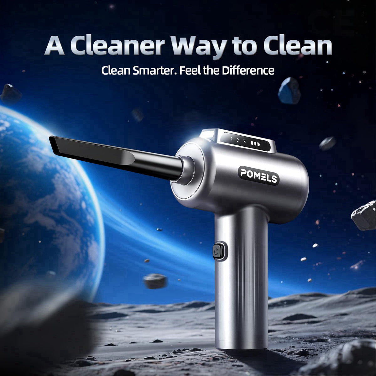 POMELS Compressed Air Duster, Electric Blower for PC, PS5, Car, Keyboard Cleaning – alternate angle