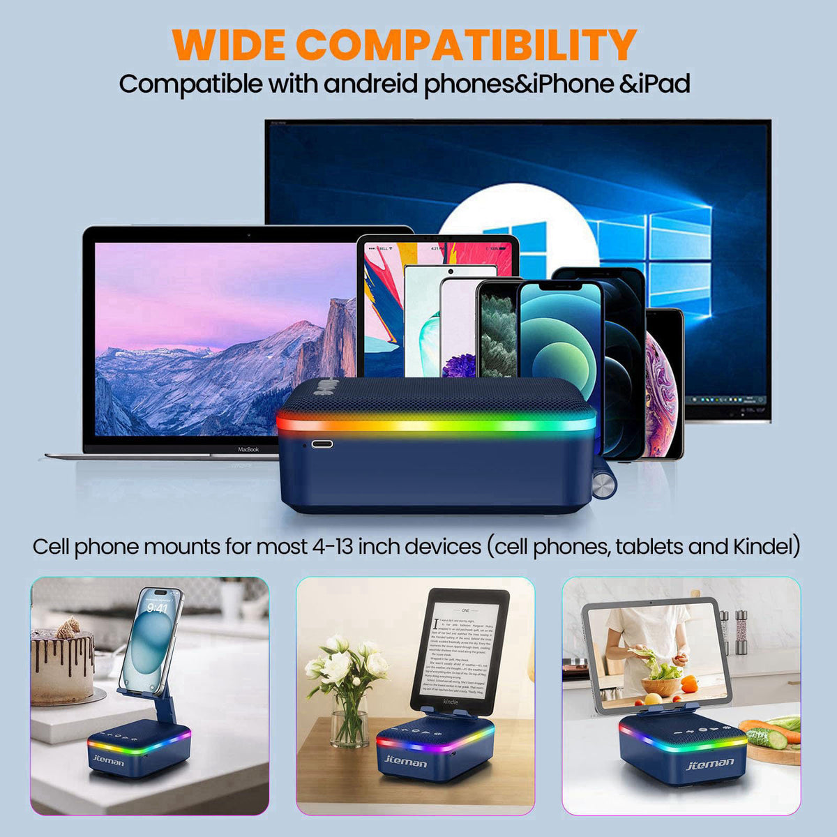 JTEMAN – Portable Bluetooth Speakers on display