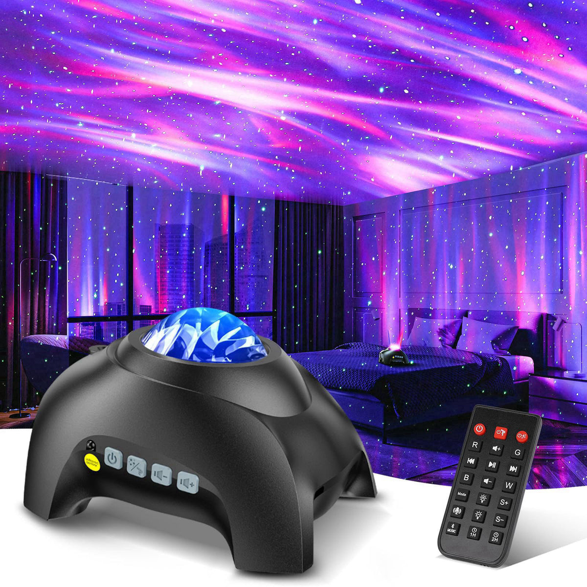 HODANS Northern Galaxy Light Aurora Projector with 33 Light Effects, Night Lights LED Star Projector for Bedroom Nebula 