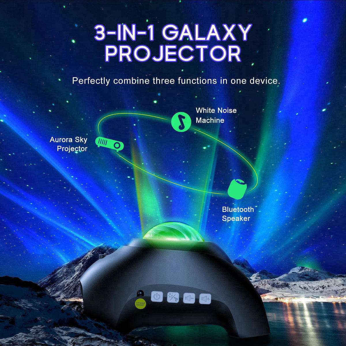 HODANS Northern Galaxy Light Aurora Projector with 33 Light Effects, Night Lights LED Star Projector for Bedroom Nebula 