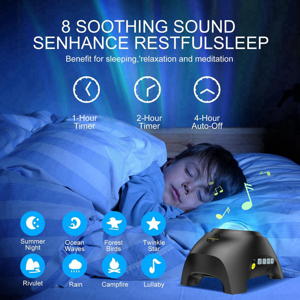 HODANS Northern Galaxy Light Aurora Projector with 33 Light Effects, Night Lights LED Star Projector for Bedroom Nebula 