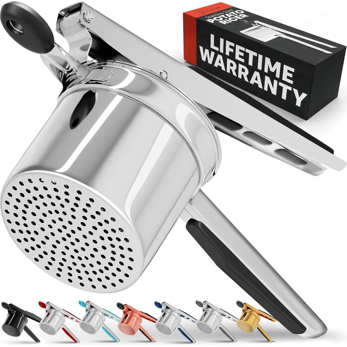 Priority Chef PriorityChef Large 15oz Potato Ricer, Heavy Duty Stainless Steel Potato Masher and Ricer Kitchen Tool, Pre