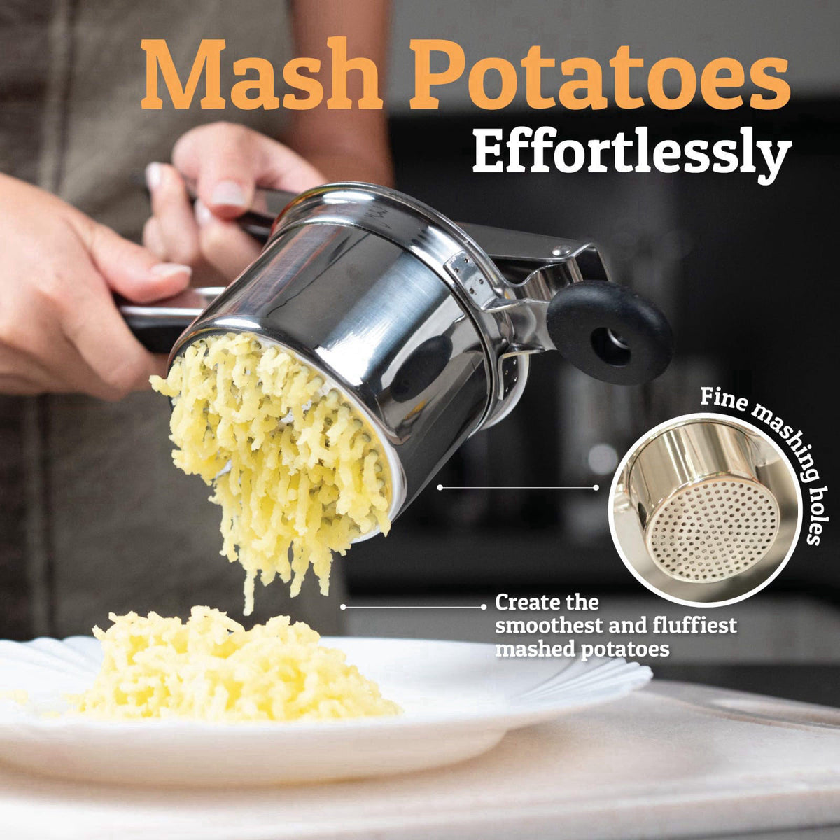Priority Chef PriorityChef Large 15oz Potato Ricer, Heavy Duty Stainless Steel Potato Masher and Ricer Kitchen Tool, Pre