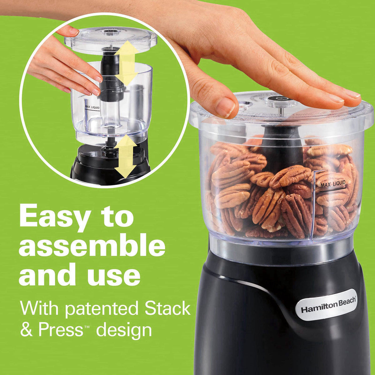Hamilton Beach 3 Cup Electric Vegetable Chopper & Mini Food Processor – packaging and label