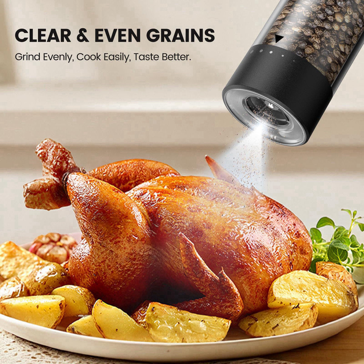 Gaivis Electric Salt and Pepper Grinder Set - Rechargeable Automatic Salt and Pepper Shakers, Kitchen Appliances with Ex