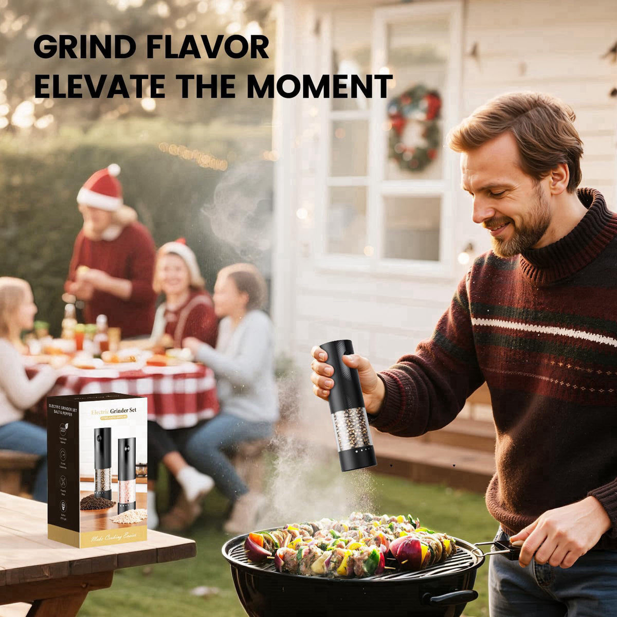 Gaivis Electric Salt and Pepper Grinder Set - Rechargeable Automatic Salt and Pepper Shakers, Kitchen Appliances with Ex