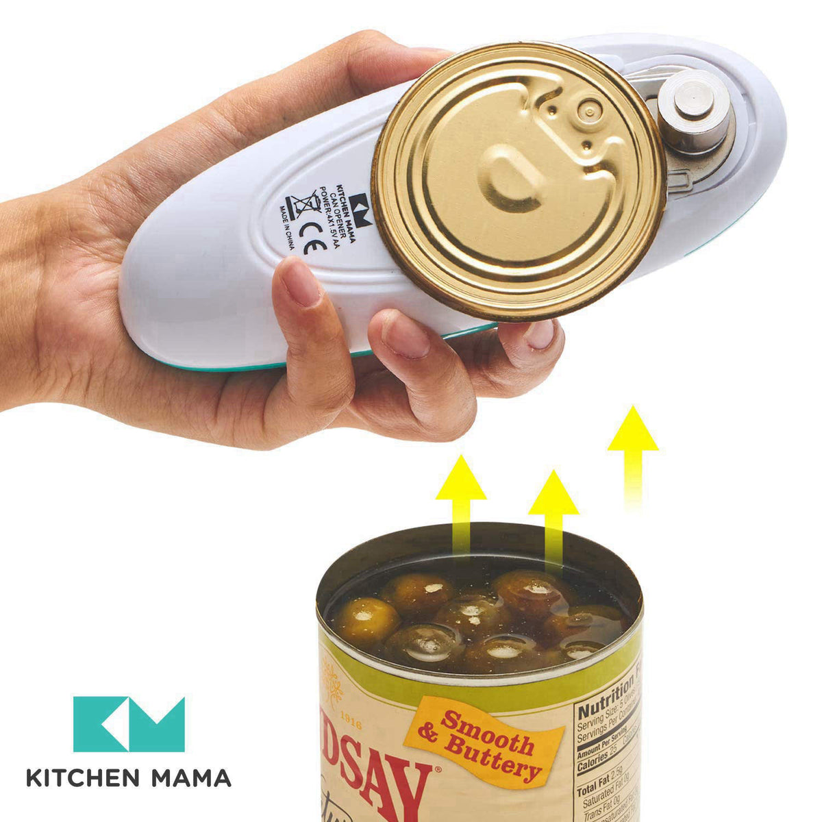 Kitchen Mama Auto Electric Can Opener, Battery Operated, Teal – alternate angle
