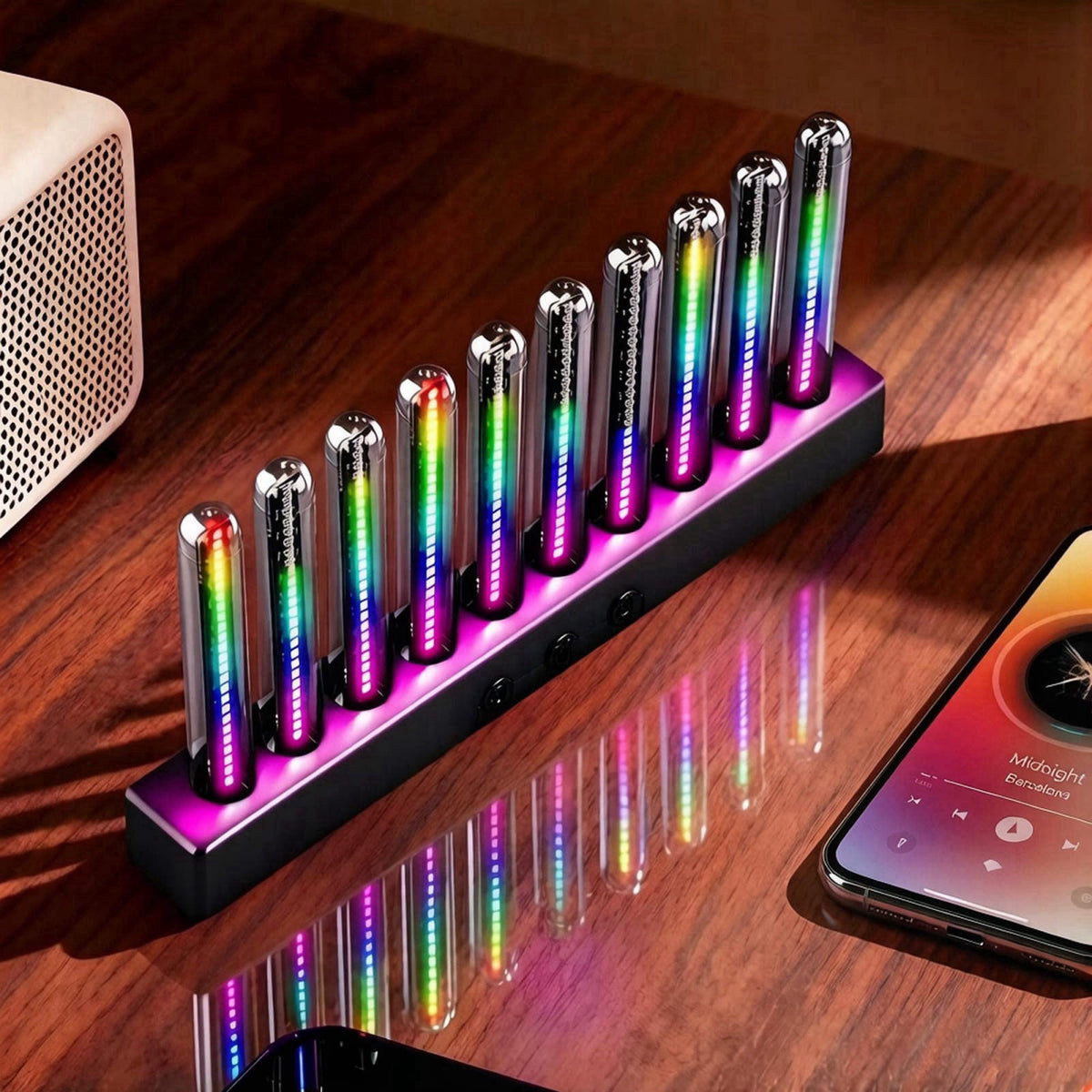 BSOD Audio Visualizer Gadget Rechargeable RGB Sound Activated Light Bar, 250 Pixels Music Spectrum Analyzer Display Car 