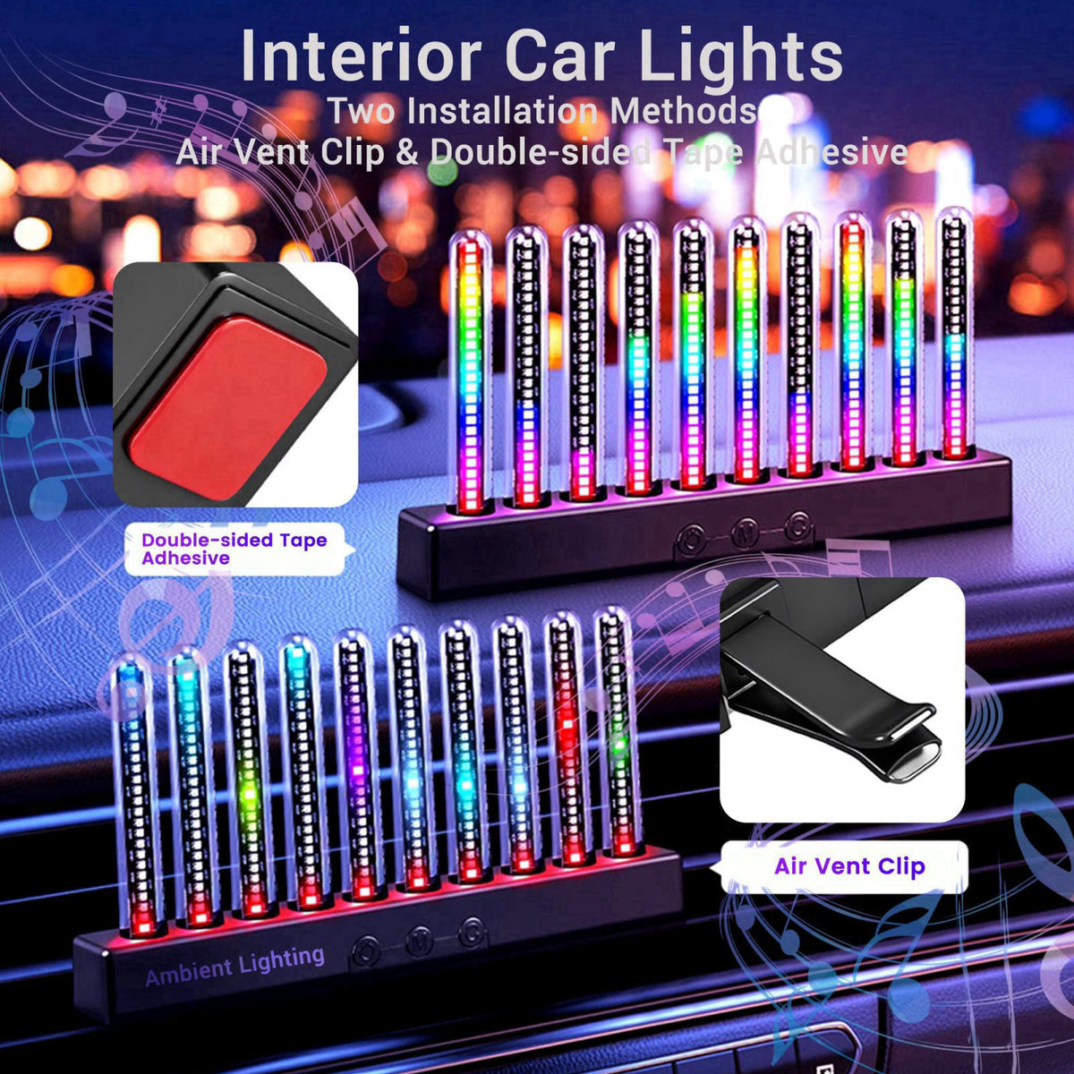 BSOD Audio Visualizer Gadget Rechargeable RGB Sound Activated Light Bar, 250 Pixels Music Spectrum Analyzer Display Car 
