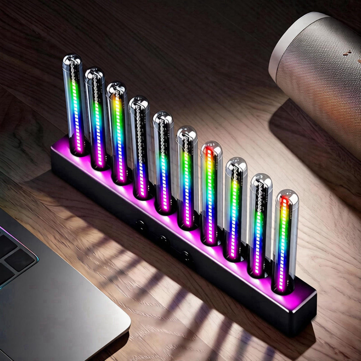 BSOD Audio Visualizer Gadget Rechargeable RGB Sound Activated Light Bar, 250 Pixels Music Spectrum Analyzer Display Car 