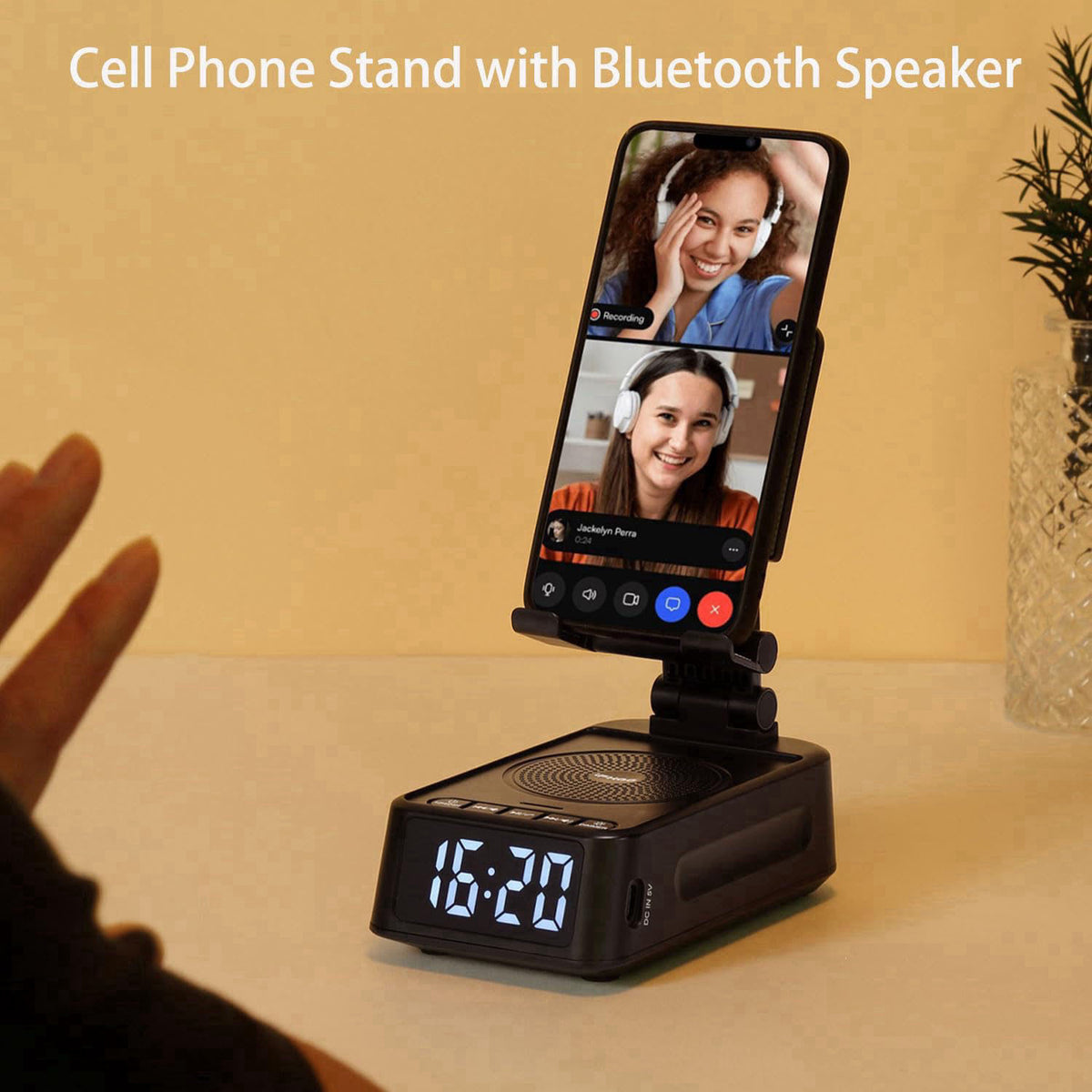 iFkoo Gifts for Men Women, Phone Stand with Bluetooth Speaker&Clock, Birthday Gifts for Him, Phone Holder with Wireless 