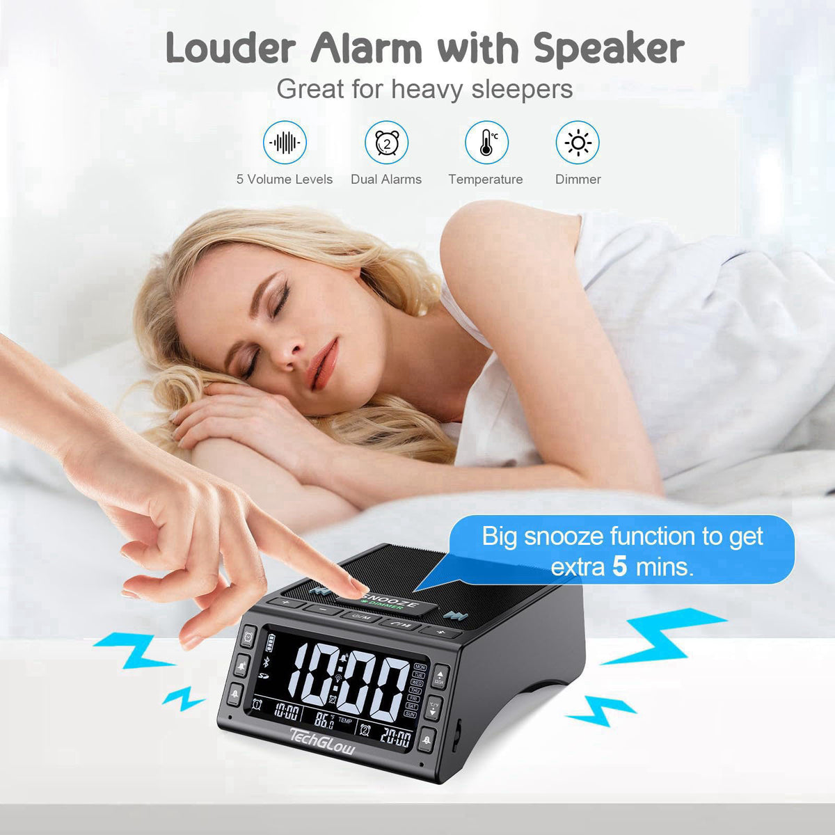 TechGlow Foldable Cellphone Stand with Wireless Bluetooth Speaker Birthday Gifts for Men Women Mother Father Cool Tech G