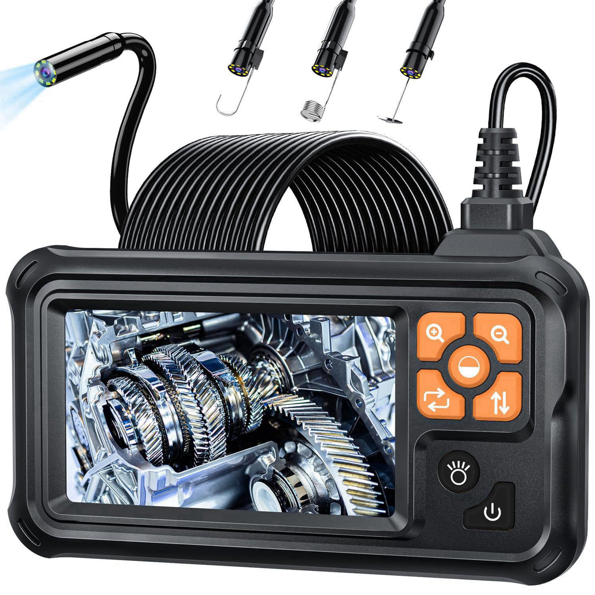 SKYBASIC Industrial Endoscope Borescope Camera with Light, 4.3'' HD Digital Handheld Waterproof Sewer Tools Snake Inspec