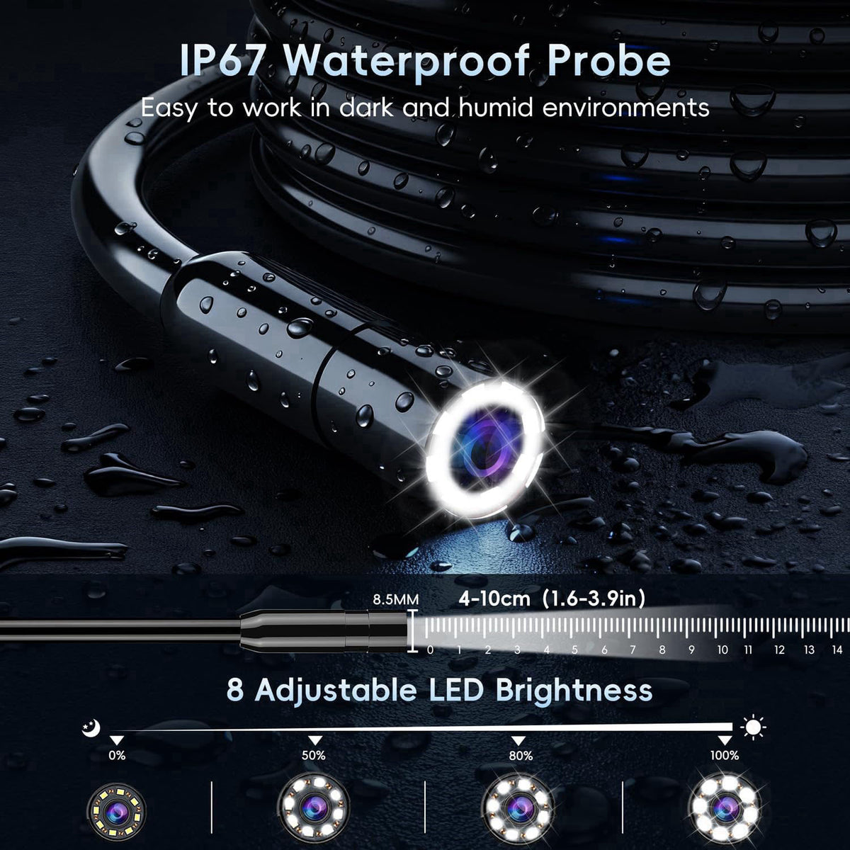 SKYBASIC Industrial Endoscope Borescope Camera with Light, 4.3'' HD Digital Handheld Waterproof Sewer Tools Snake Inspec