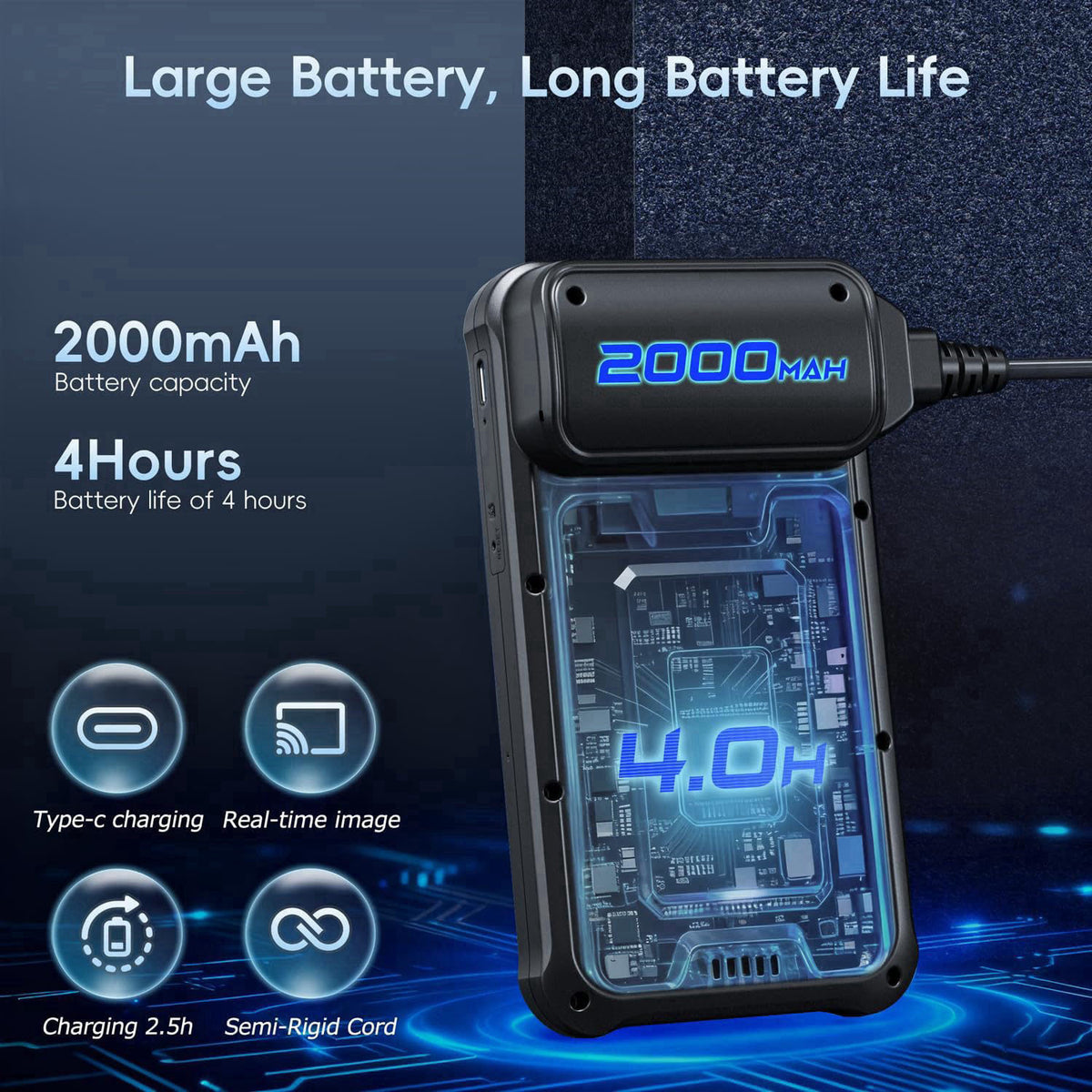 SKYBASIC Industrial Endoscope Borescope Camera with Light, 4.3'' HD Digital Handheld Waterproof Sewer Tools Snake Inspec