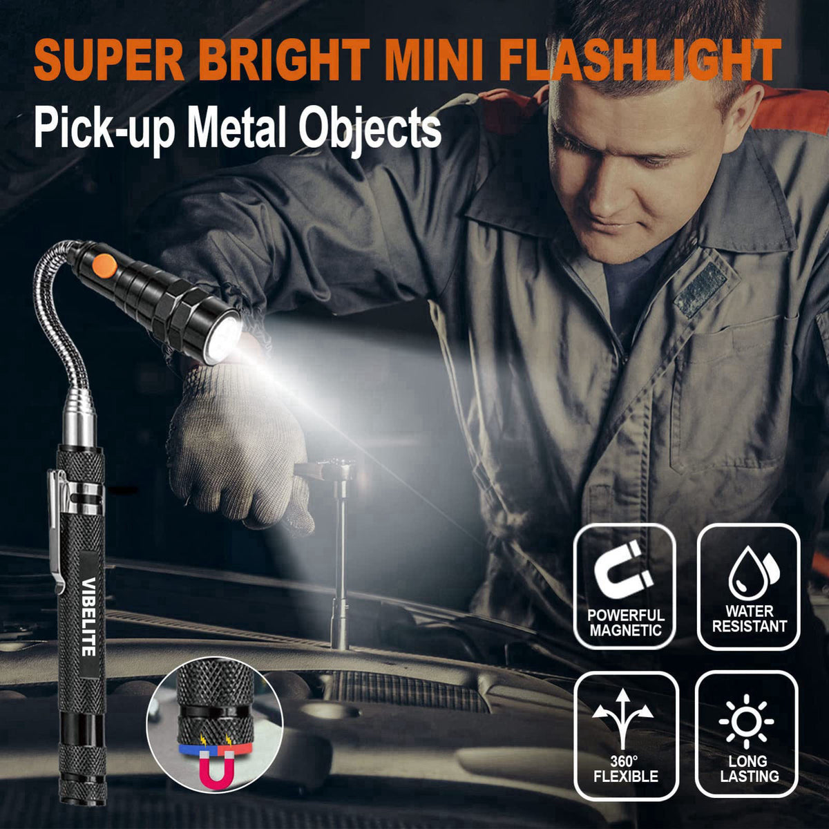 VIBELITE Magnetic Pickup Tool & 6 in 1 Multitool Pen, 2 Pack – alternate angle
