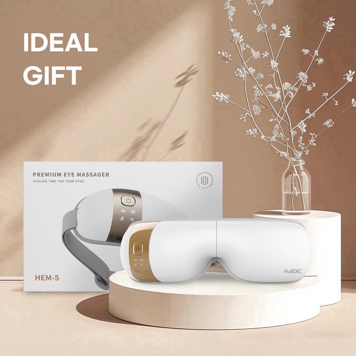 HuBDIC HubiCare Eye Massager with Heat, Vibration, and Music Helps Relieve Strain, Dark Circles, Dryness, and for Migrai
