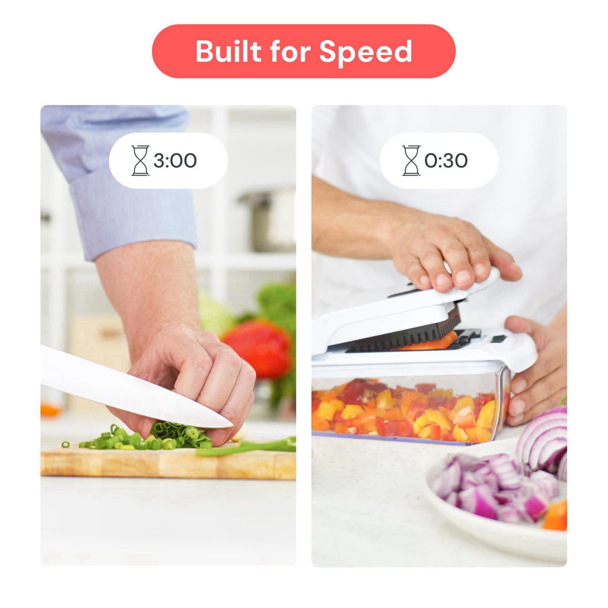 Fullstar Pro Original Vegetable Chopper & Spiralizer, All-in-1 Kitchen Tool – close-up detail in White