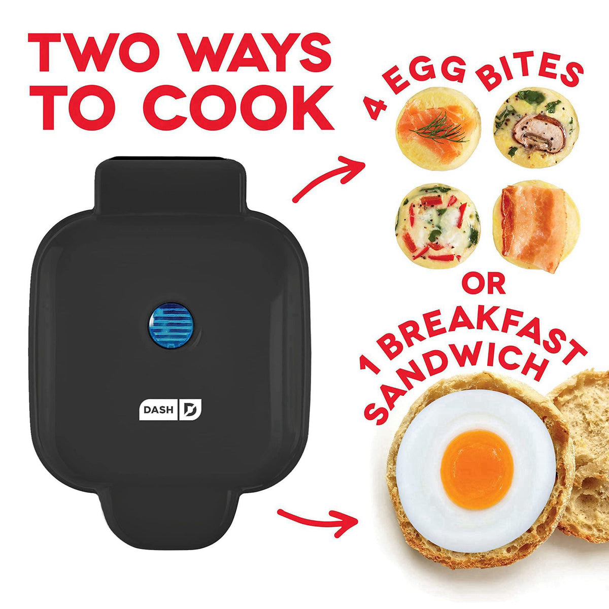 Dash Deluxe Egg Bite Maker - Electric Egg Bite Maker for Healthy Protein Snacks - Quick Cleanup, Space-Saving Design & N