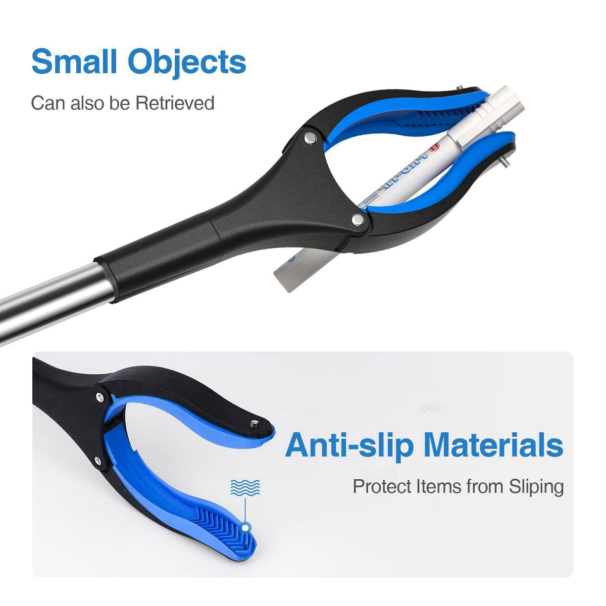 Xth-Nth 2-Pack Grabber Reacher Tool, 32 Inch Extra Long Steel Foldable Pick Up Stick with Strong Grip Magnetic, 90° Rota