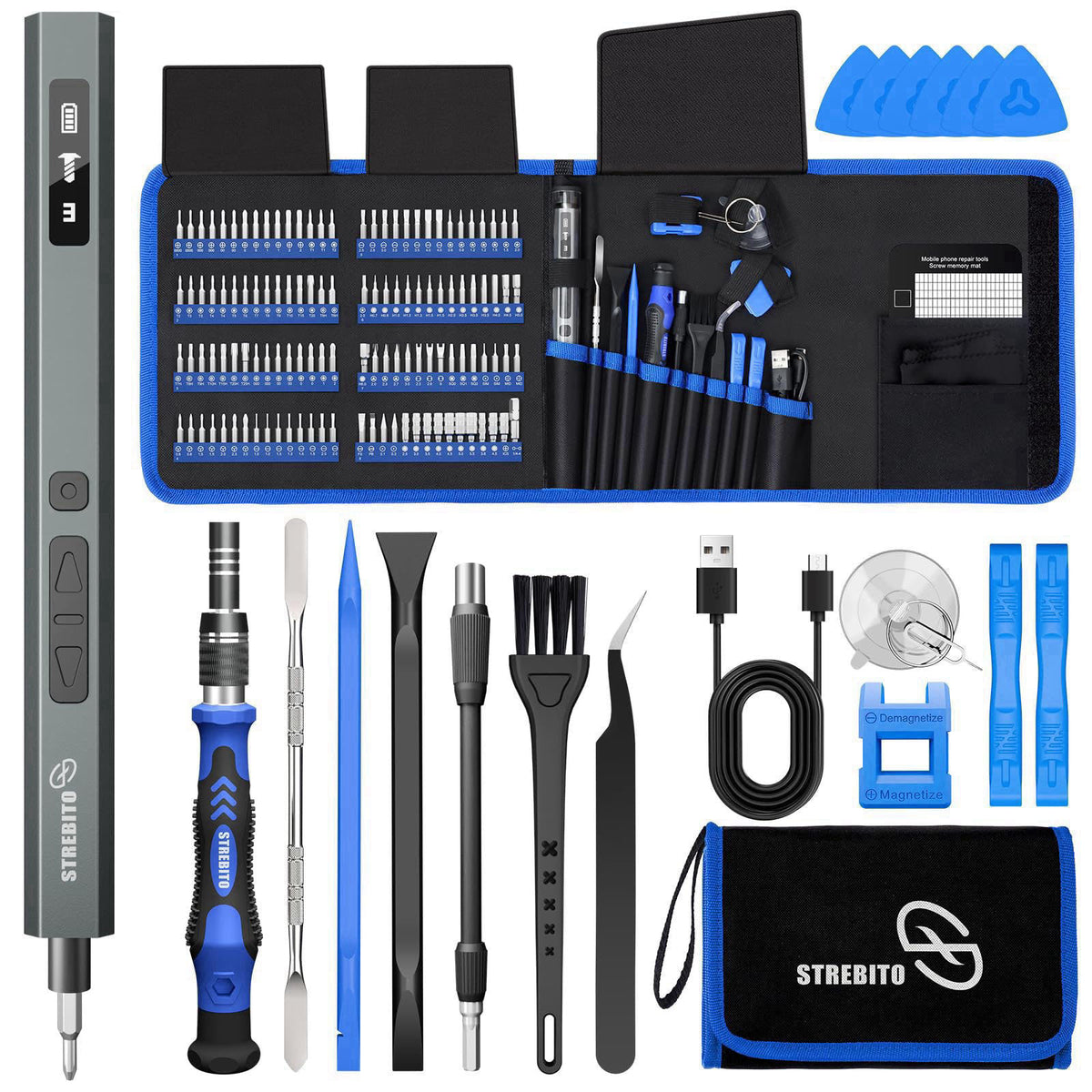 STREBITO 144-Piece Upgraded Electric Screwdriver – product photo (Power Screwdrivers)