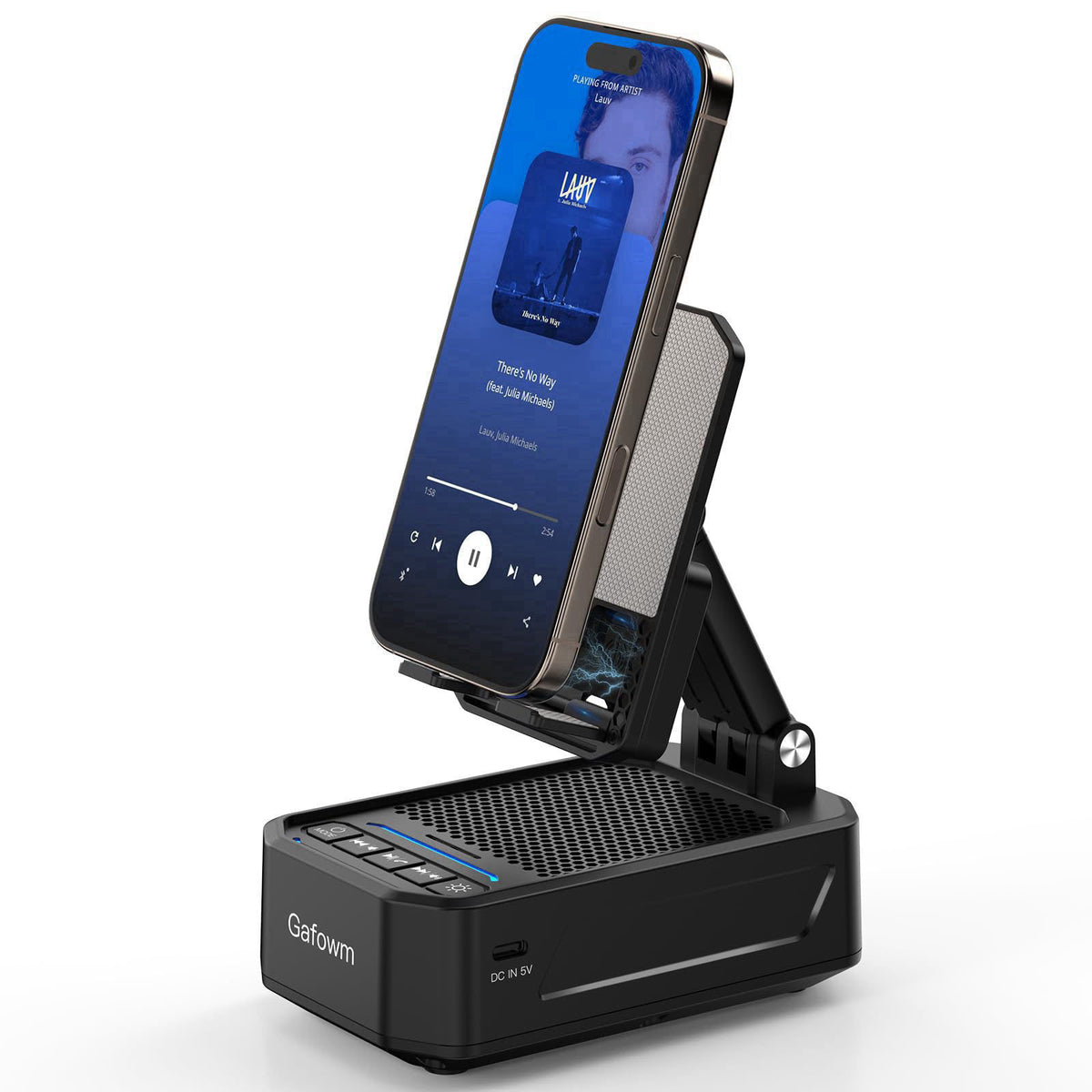Gafowm Wireless Induction Speaker with Phone Stand, tech Gifts for Men – product photo (Portable Bluetooth Speakers)
