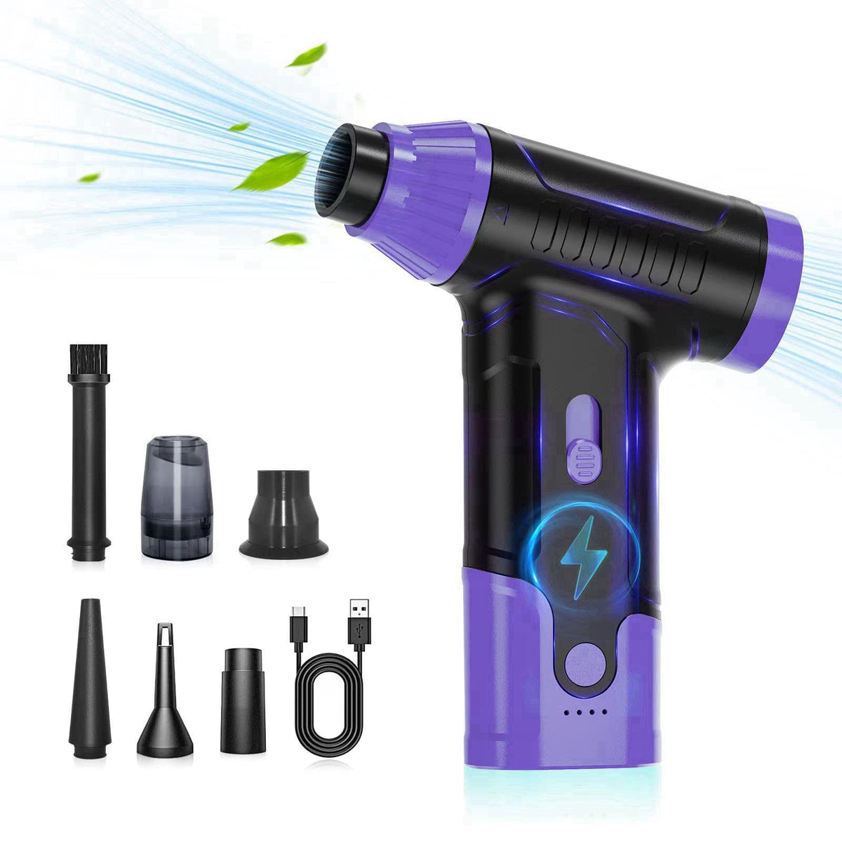 Anraye Compressed Air Duster Keyboard Cleaner, Electric Air Blower (Purple) – alternate angle