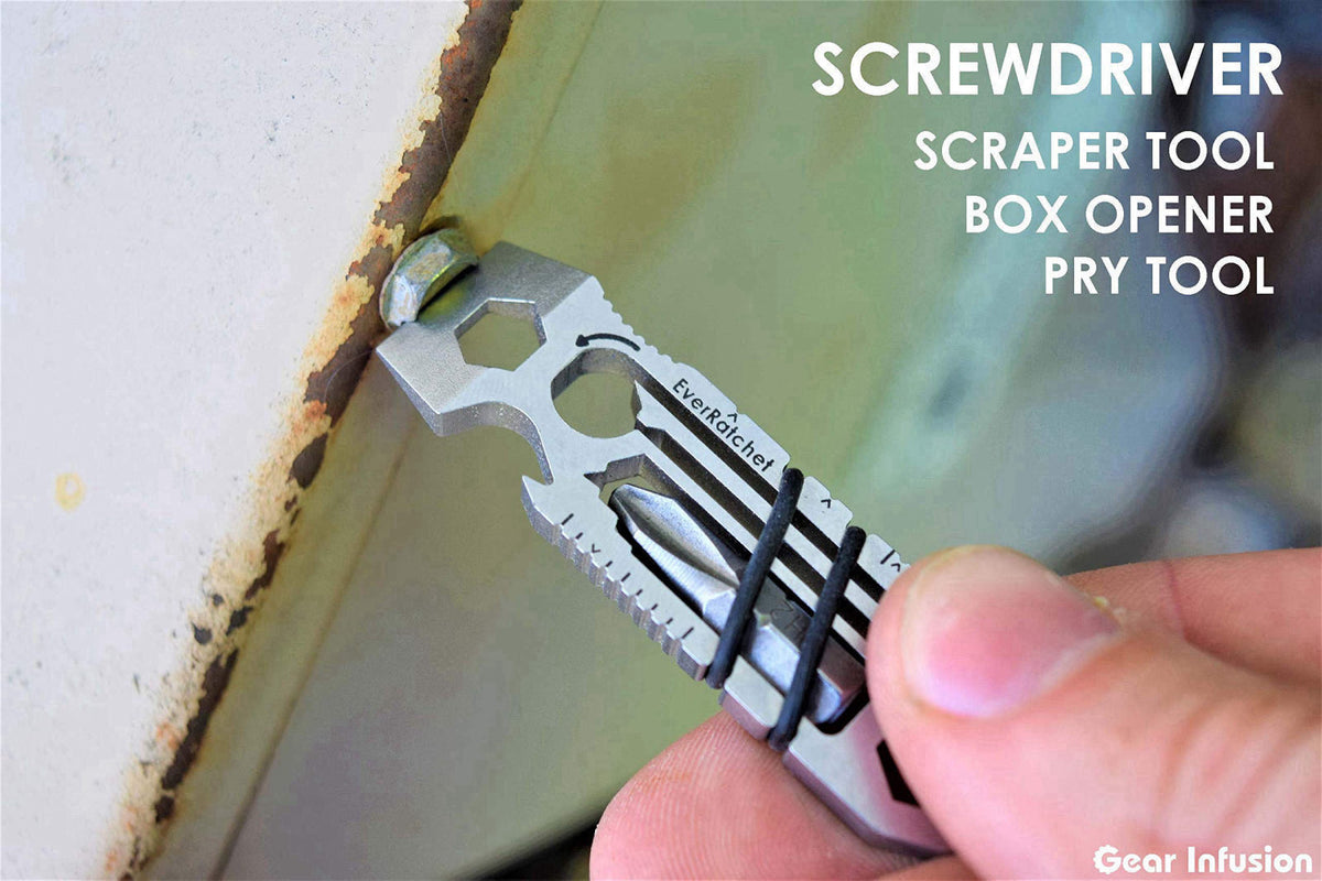 Gear Infusion EverRatchet Ratcheting Multitool and Brew Soldier Bottle Opener – back view and specifications