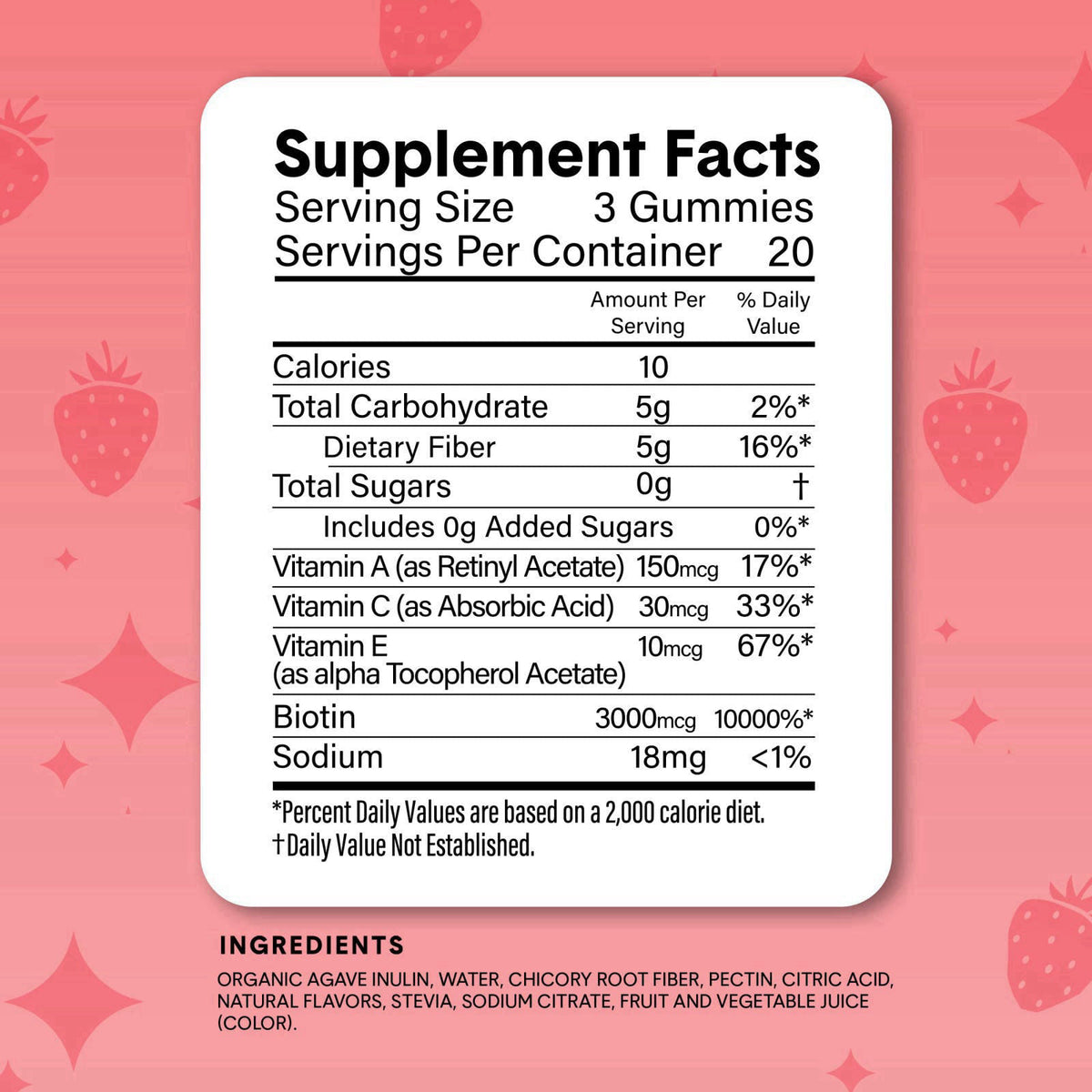 Bellway Super Fiber + Beauty, Fiber Gummies with Biotin, Sugar-Free, 60 Ct – back view and specifications