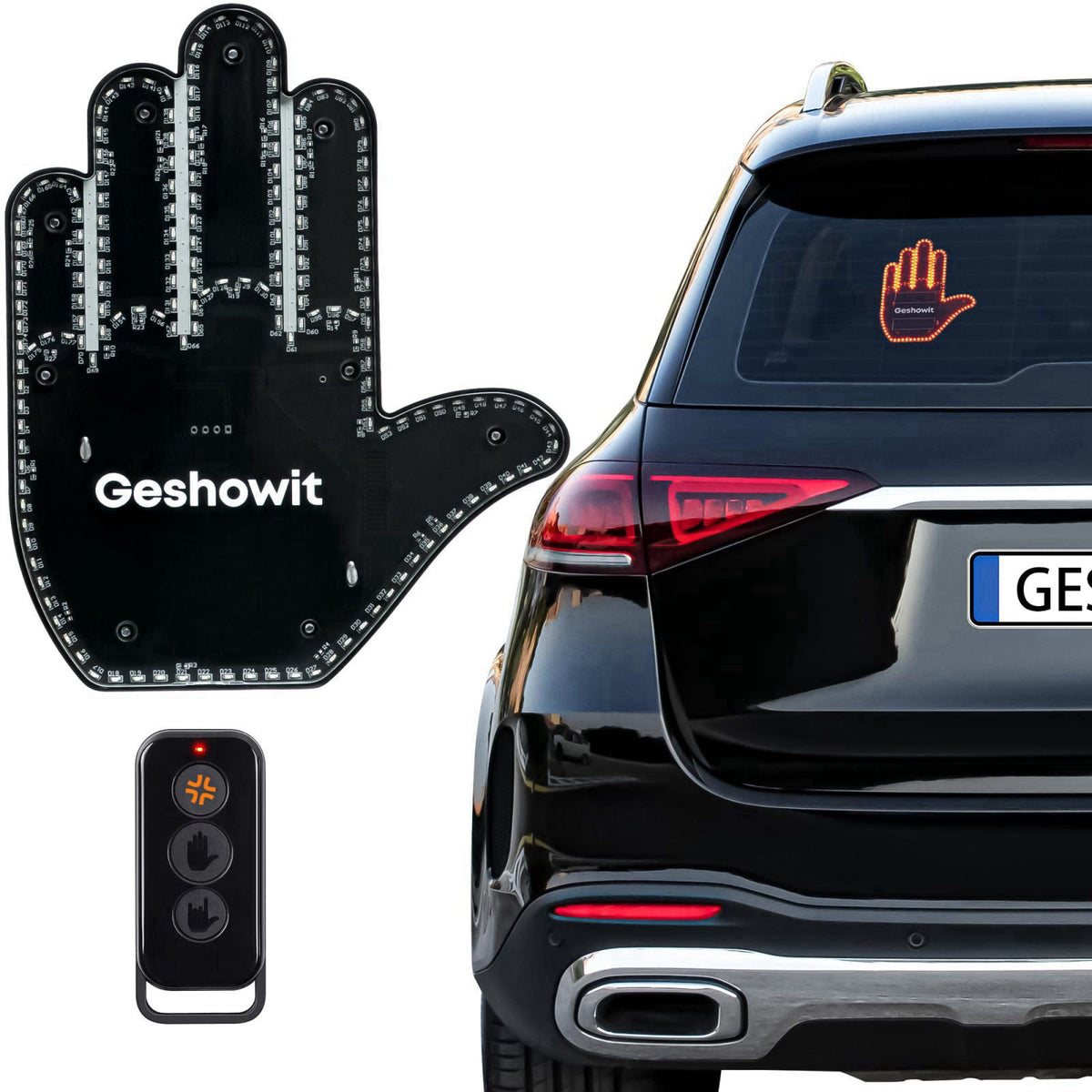 Bicboz Car Finger Light with Remote - Give The Bird & Wave & Love to Drivers – product photo (Car Electronics)