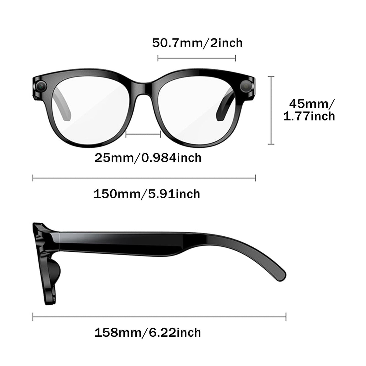 OnsetGizmo Smart Camera Glasses – 8MP Video Recording Sunglasses with 3 Interchangeable Lenses, HD Photos & Videos, AI T