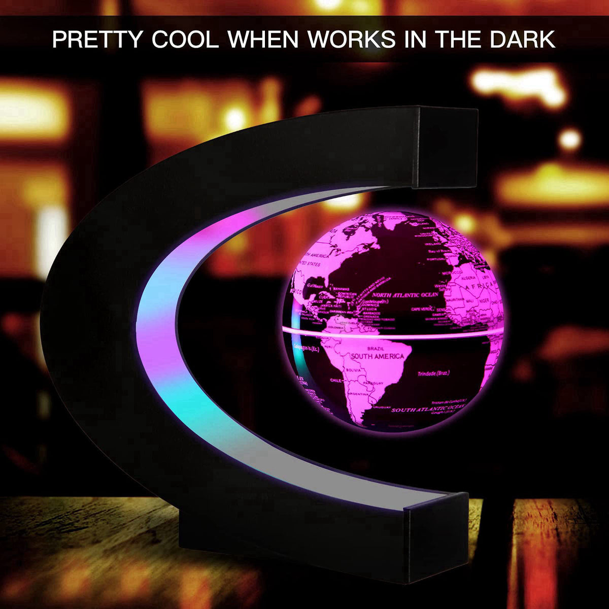 Gresus MultiColor Changing Magnetic Levitation Floating World Map Globe, Floating Globe with LED Lights, Great Fathers S