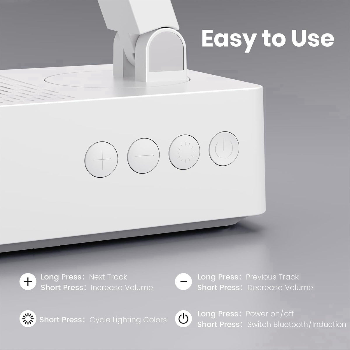 DBHBAODZI Wireless Sensor Speaker, Colorful LED Ambient Light; Foldable and Adjustable Phone Holder, Compatible with iPh
