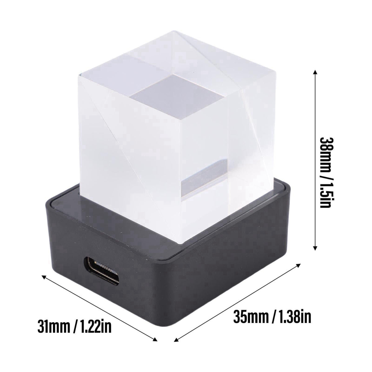 Sanpyl Smart Weather Digital Clock with 3D Holographic Display, LED Crystal Cube for GIF Animation Photo Album Player De