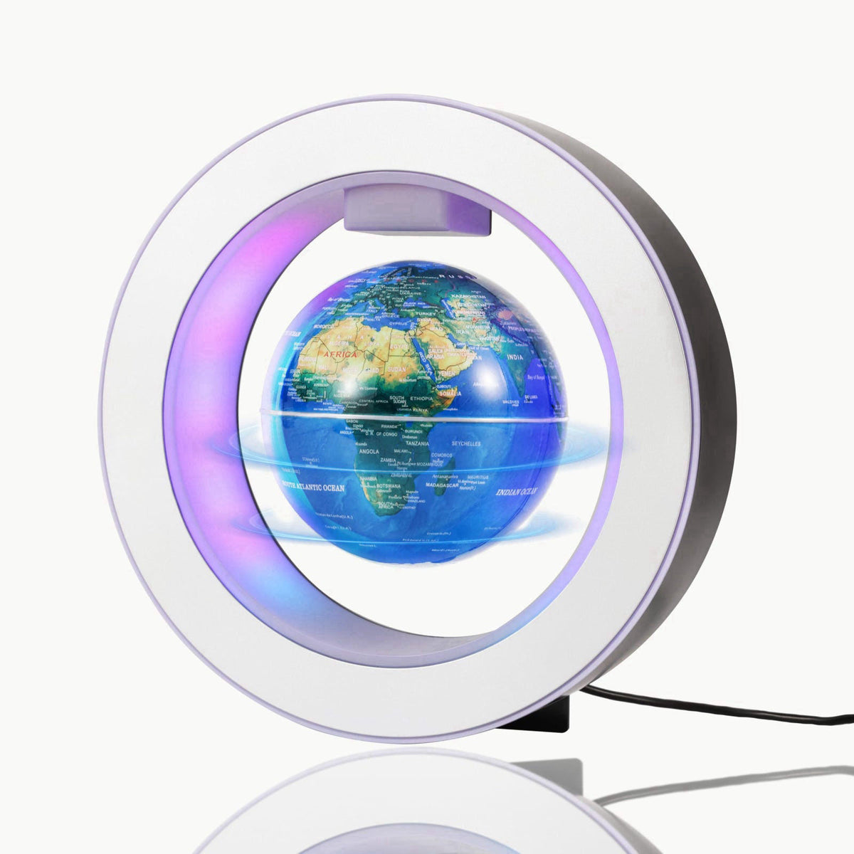 KAIMC Magnetic Levitation Floating Globe 4" Constellation Geography LED Lights Rotating for Kids,Cool Office Desk Un