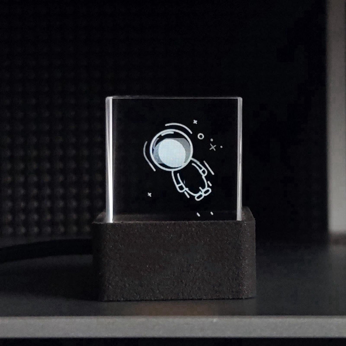 FOSA LED Holographic Crystal 3D Photo Display, with GIF Animations, Electronic Image Album Player, Smart Weather Digital